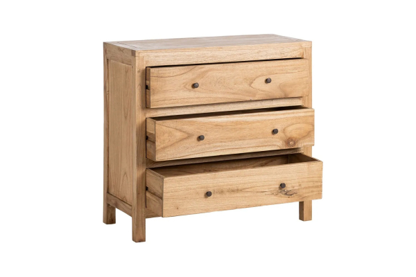Commode 3 tiroirs en bois massif Lior – Élégance et rangement