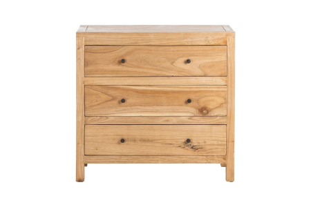 Commode 3 tiroirs en bois massif Lior – Élégance et rangement