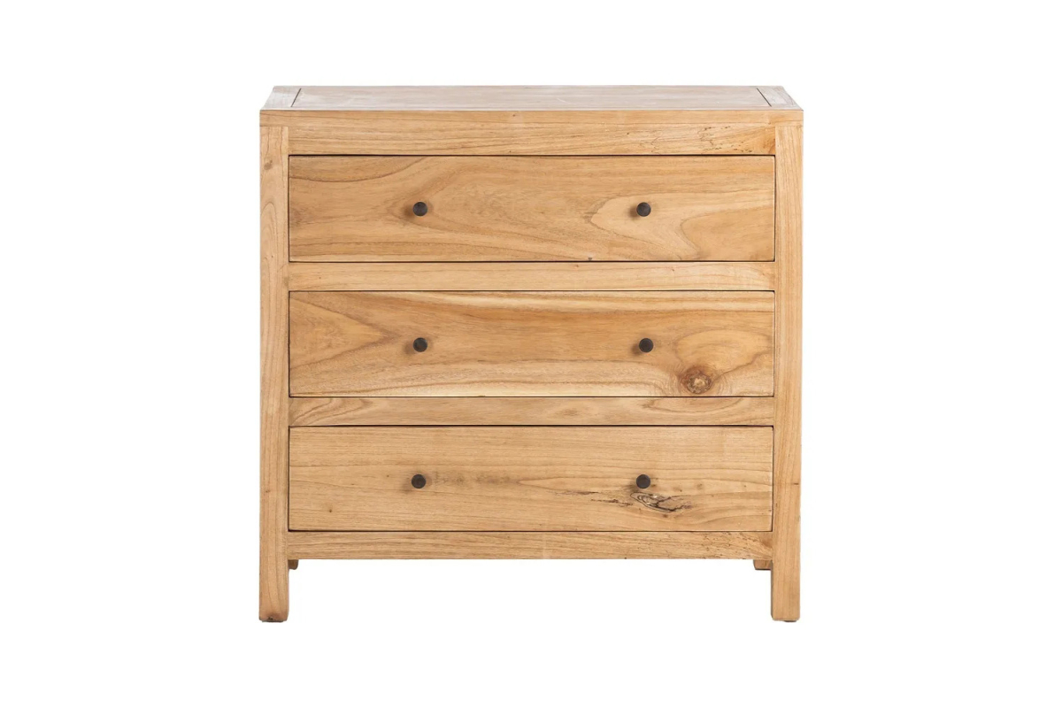 Commode 3 tiroirs en bois massif Lior – Élégance et rangement