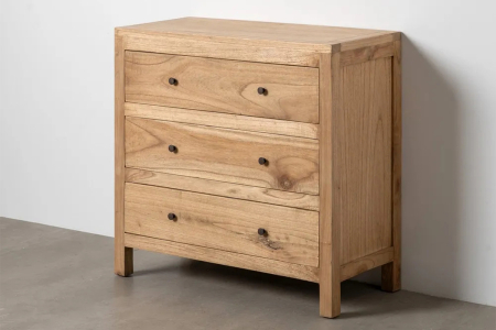 Commode 3 tiroirs en bois massif Lior – Élégance et rangement