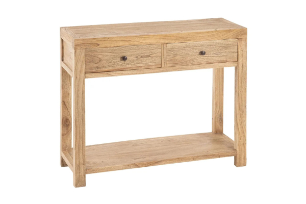 Console 2 tiroirs en bois massif Lior – Style et rangement discret