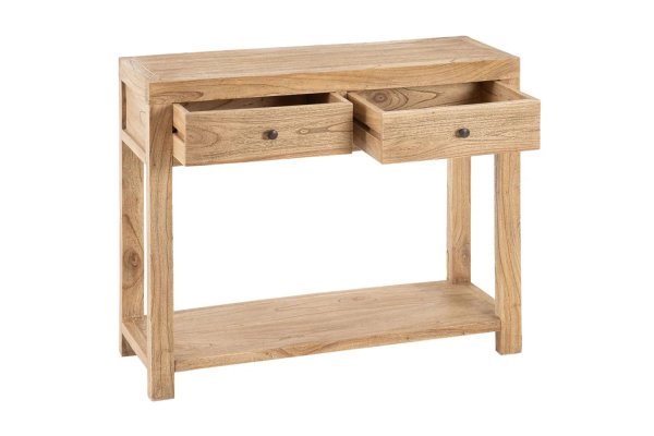 Console 2 tiroirs en bois massif Lior – Style et rangement discret