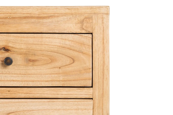 Meuble TV avec rangements en bois massif Lior