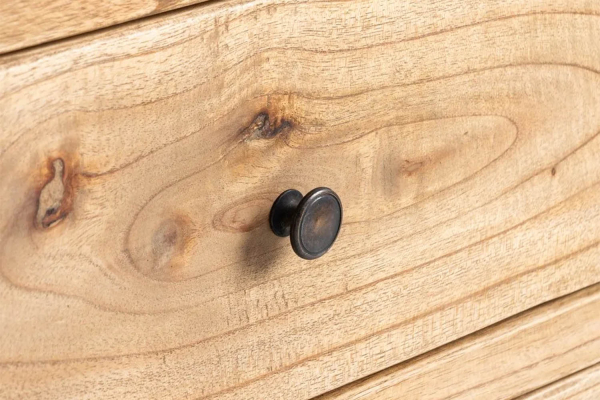 Meuble TV avec rangements en bois massif Lior
