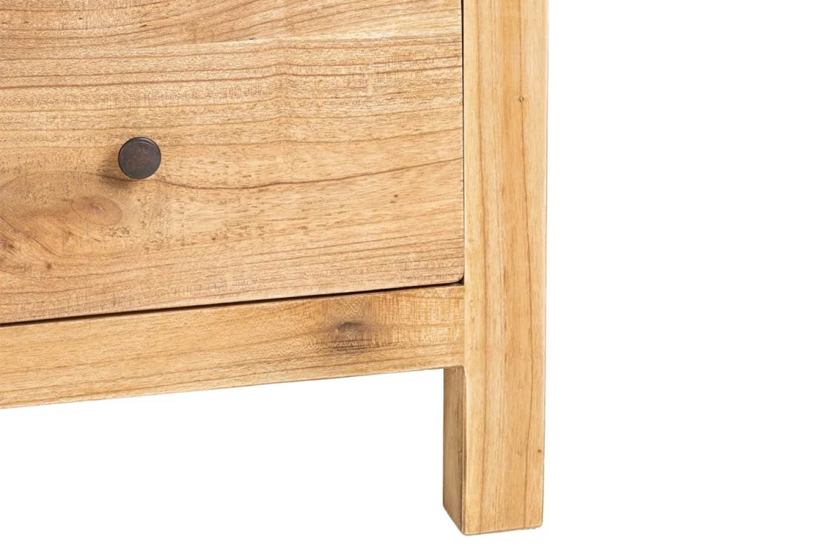 Meuble TV avec rangements en bois massif Lior