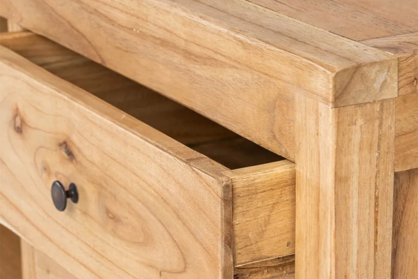 Meuble TV avec rangements en bois massif Lior