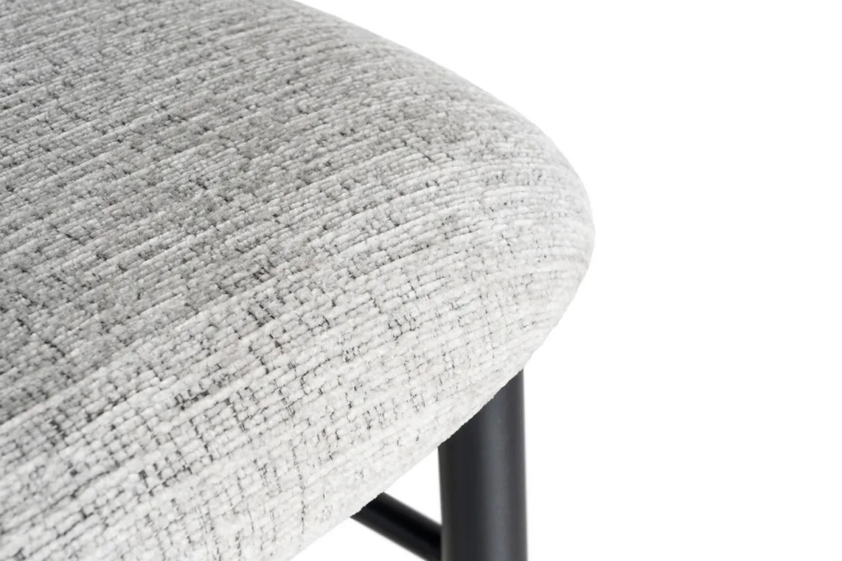 Tabouret haut 75 cm en tissu et pieds métal Milo – Design moderne