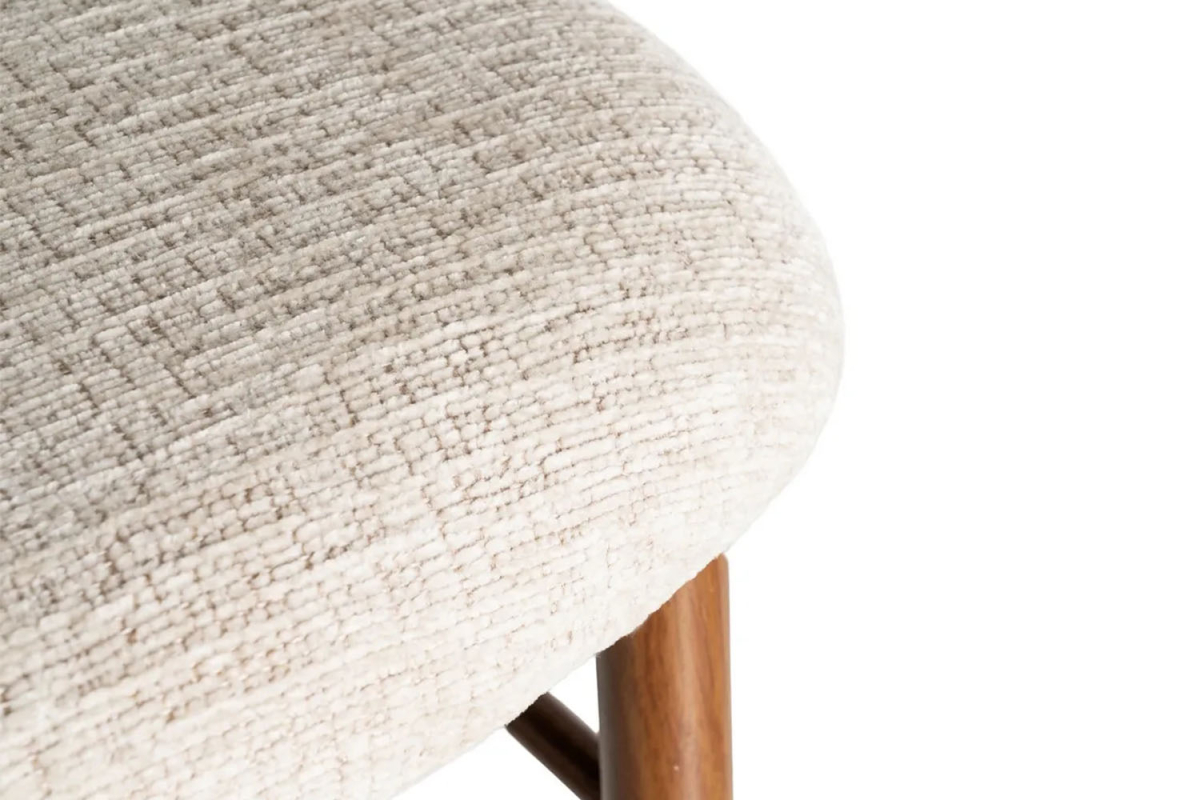 Tabouret haut 75 cm en tissu et pieds métal Milo – Design moderne