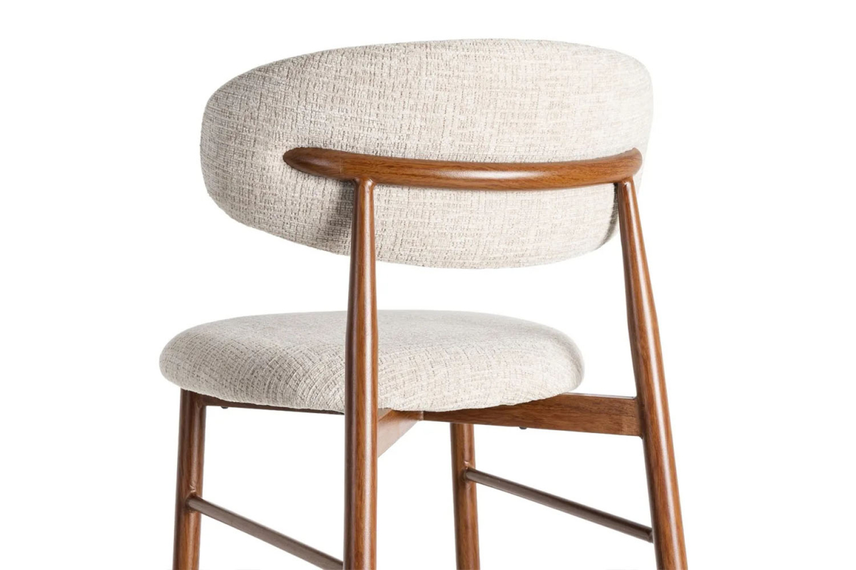 Tabouret haut 75 cm en tissu et pieds métal Milo – Design moderne