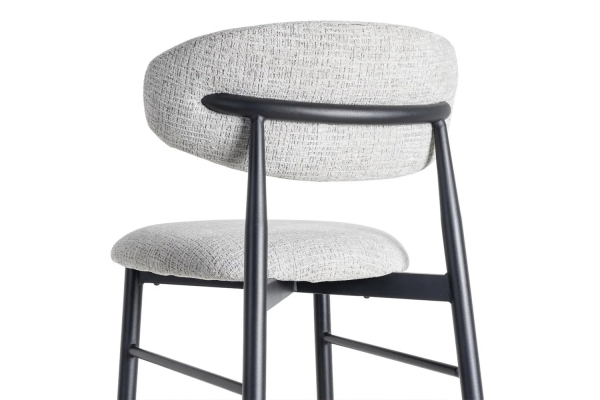Tabouret haut 75 cm en tissu et pieds métal Milo – Design moderne