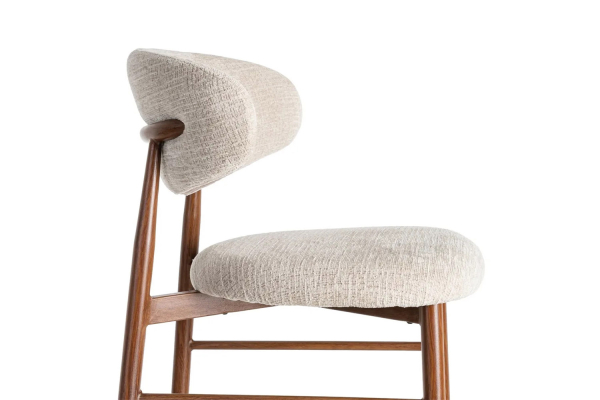 Tabouret haut 75 cm en tissu et pieds métal Milo – Design moderne