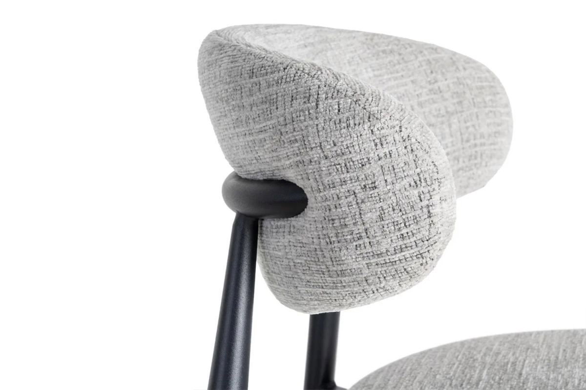 Tabouret haut 75 cm en tissu et pieds métal Milo – Design moderne