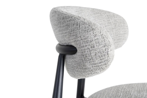 Tabouret haut 75 cm en tissu et pieds métal Milo – Design moderne