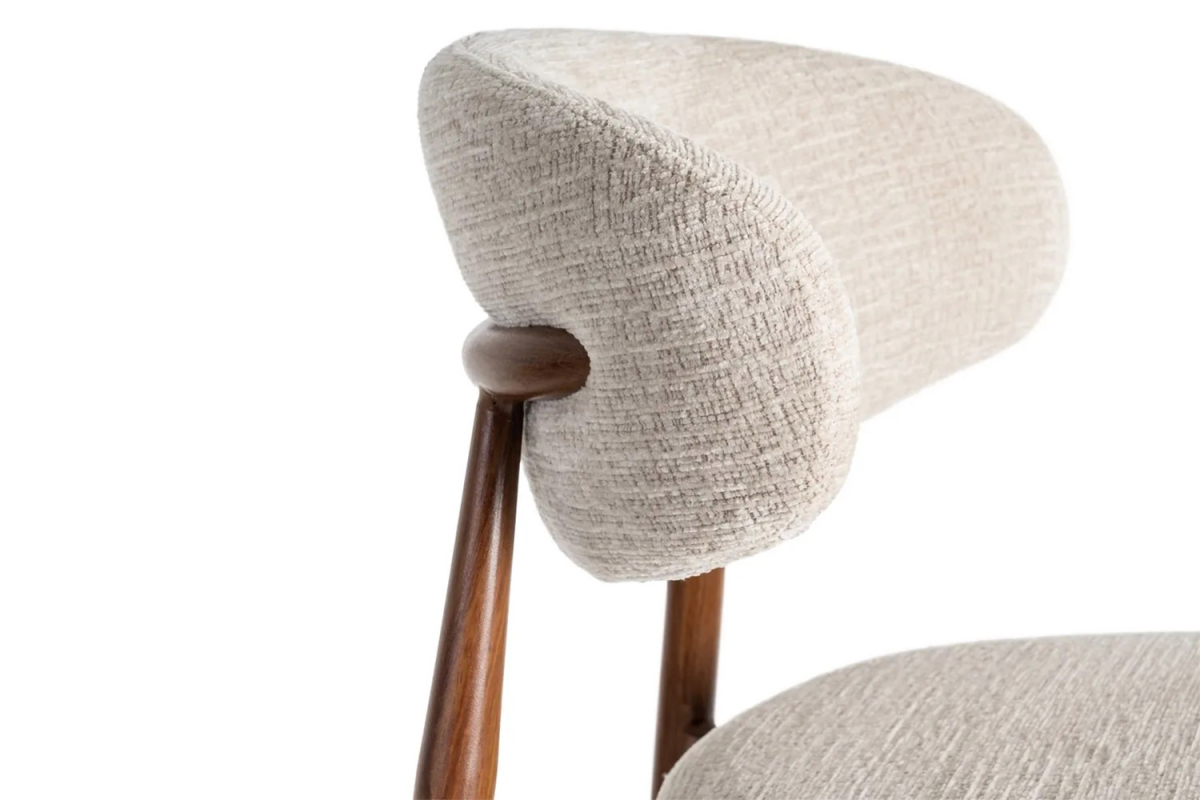 Tabouret haut 75 cm en tissu et pieds métal Milo – Design moderne