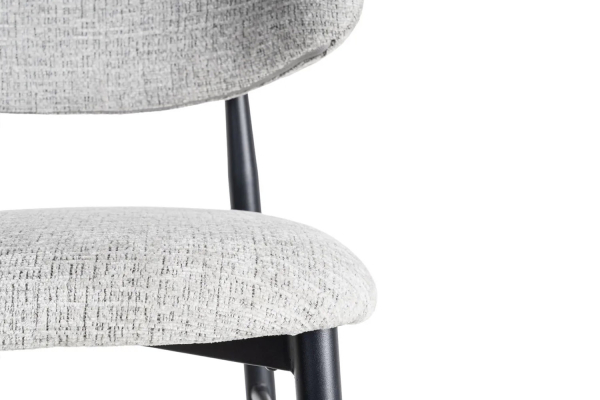 Tabouret haut 75 cm en tissu et pieds métal Milo – Design moderne