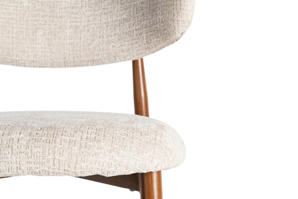 Tabouret haut 75 cm en tissu et pieds métal Milo – Design moderne