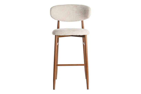 Tabouret haut 75 cm en tissu et pieds métal Milo – Design moderne