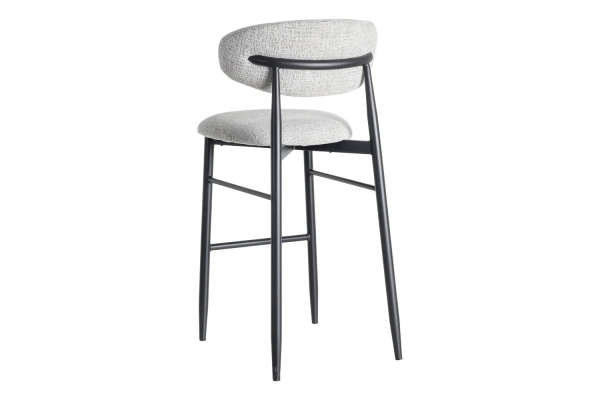Tabouret haut 75 cm en tissu et pieds métal Milo – Design moderne