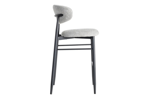 Tabouret haut 75 cm en tissu et pieds métal Milo – Design moderne