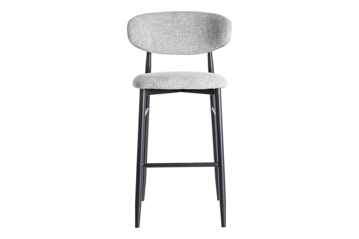 Tabouret haut 75 cm en tissu et pieds métal Milo – Design moderne