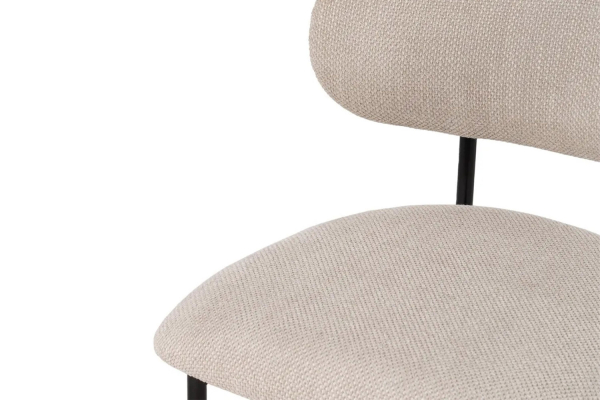 Chaise en tissu avec dossier bois et pieds métal Livia