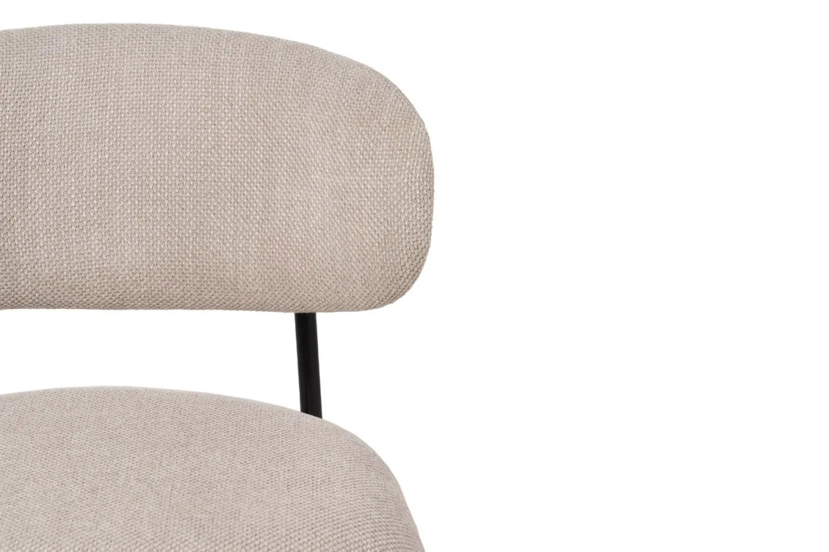 Chaise en tissu avec dossier bois et pieds métal Livia