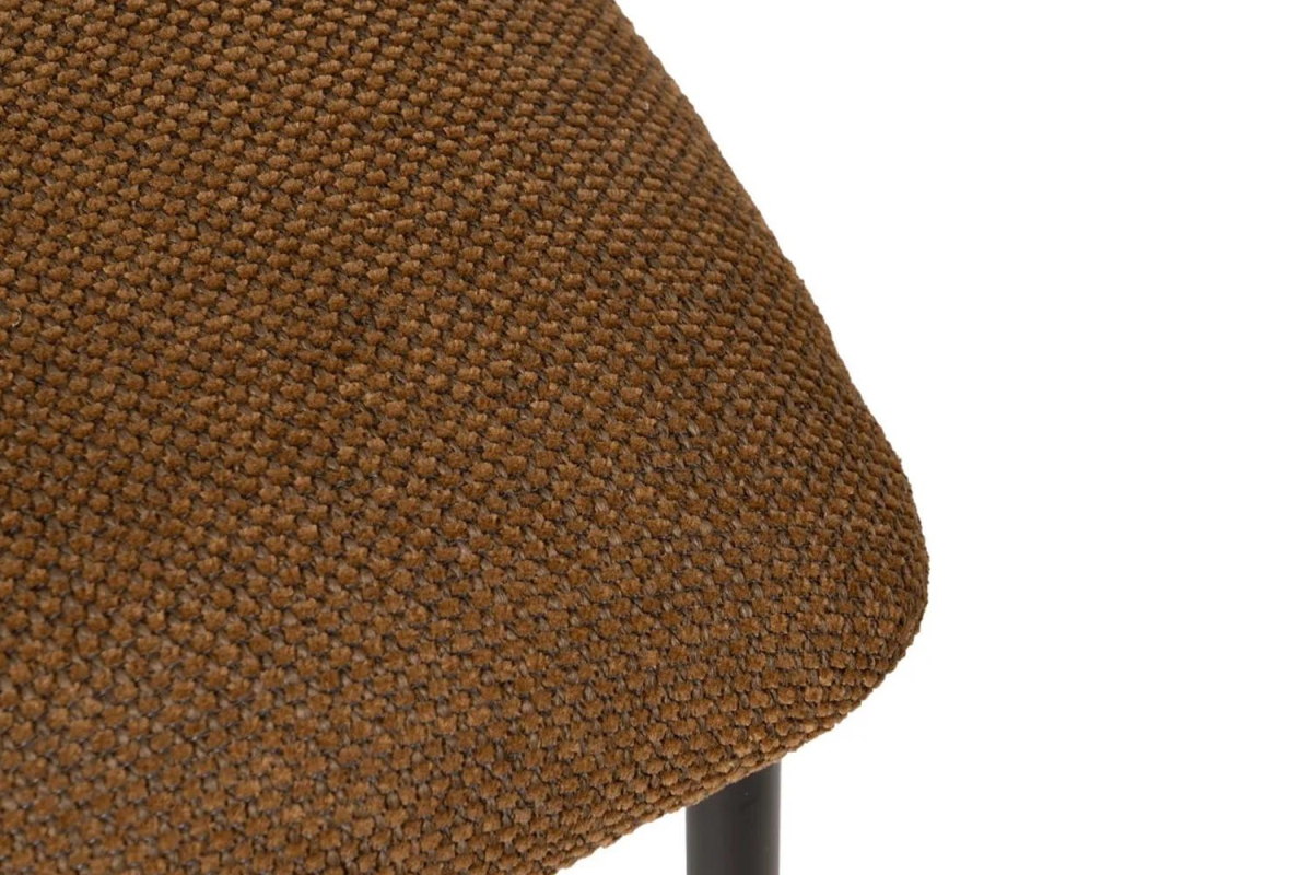 Chaise en tissu avec dossier bois et pieds métal Livia