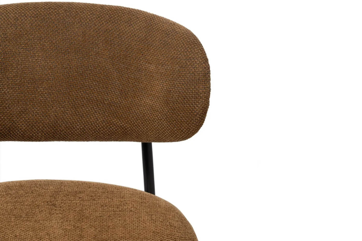 Chaise en tissu avec dossier bois et pieds métal Livia