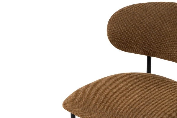 Chaise en tissu avec dossier bois et pieds métal Livia