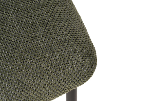 Chaise en tissu avec dossier bois et pieds métal Livia