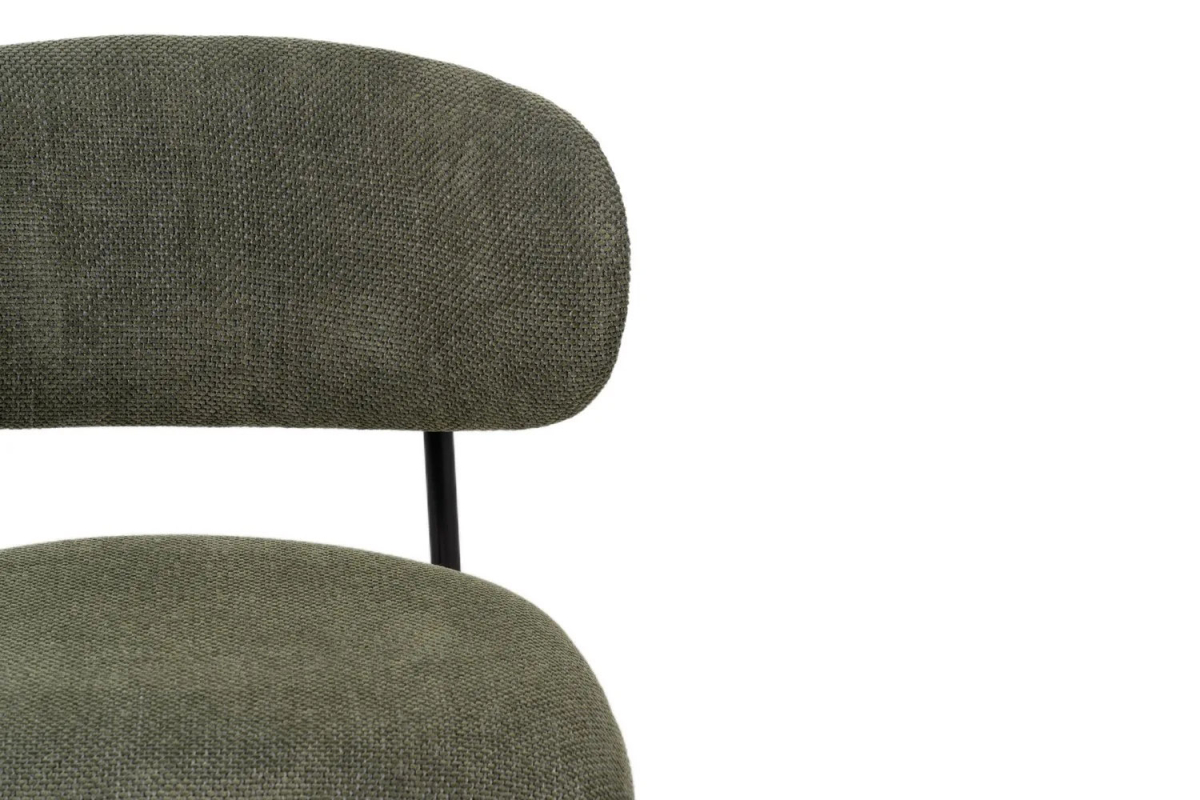 Chaise en tissu avec dossier bois et pieds métal Livia