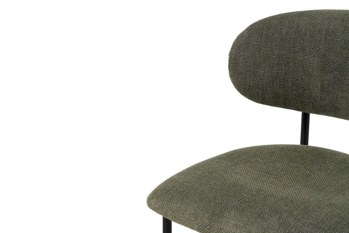 Chaise en tissu avec dossier bois et pieds métal Livia