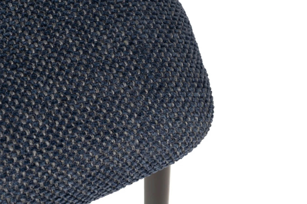Chaise en tissu avec dossier bois et pieds métal Livia
