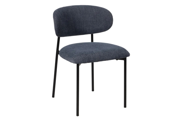 Chaise en tissu avec dossier bois et pieds métal Livia