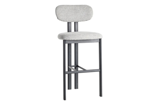 Tabouret haut 75 cm Maïa en tissu et pieds métal – Design