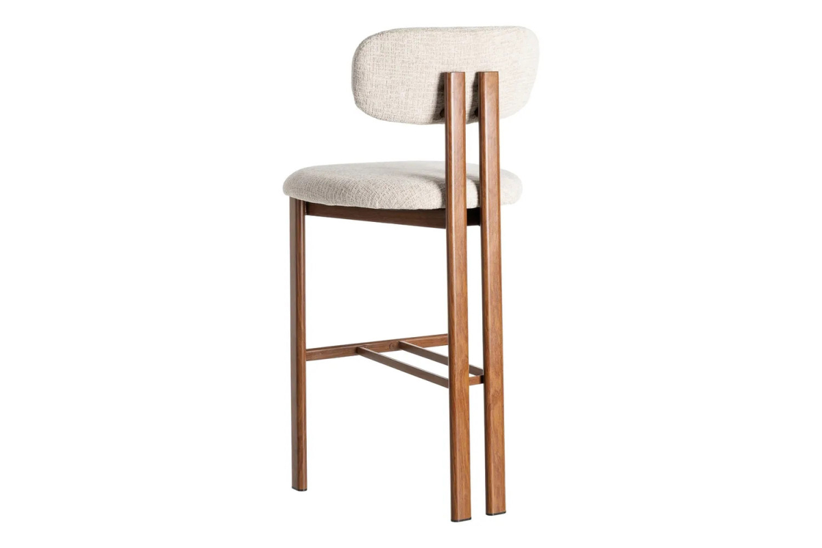Tabouret haut 75 cm Maïa en tissu et pieds métal – Design