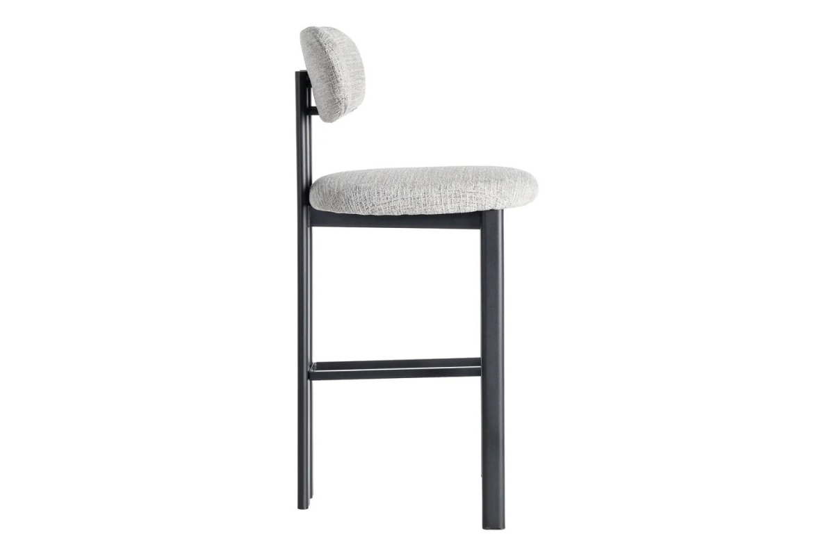 Tabouret haut 75 cm Maïa en tissu et pieds métal – Design