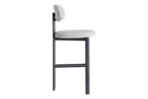 Tabouret haut 75 cm Maïa en tissu et pieds métal – Design