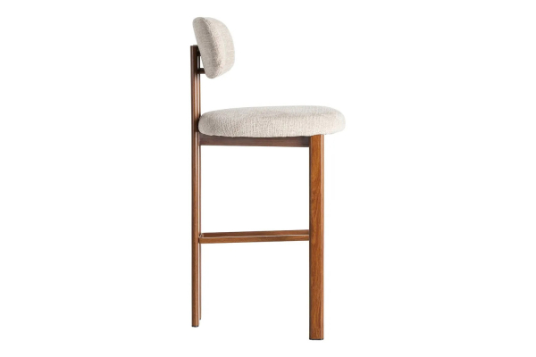 Tabouret haut 75 cm Maïa en tissu et pieds métal – Design