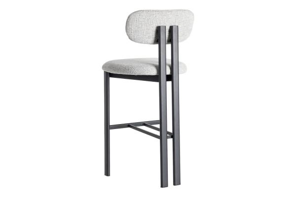Tabouret haut 75 cm Maïa en tissu et pieds métal – Design
