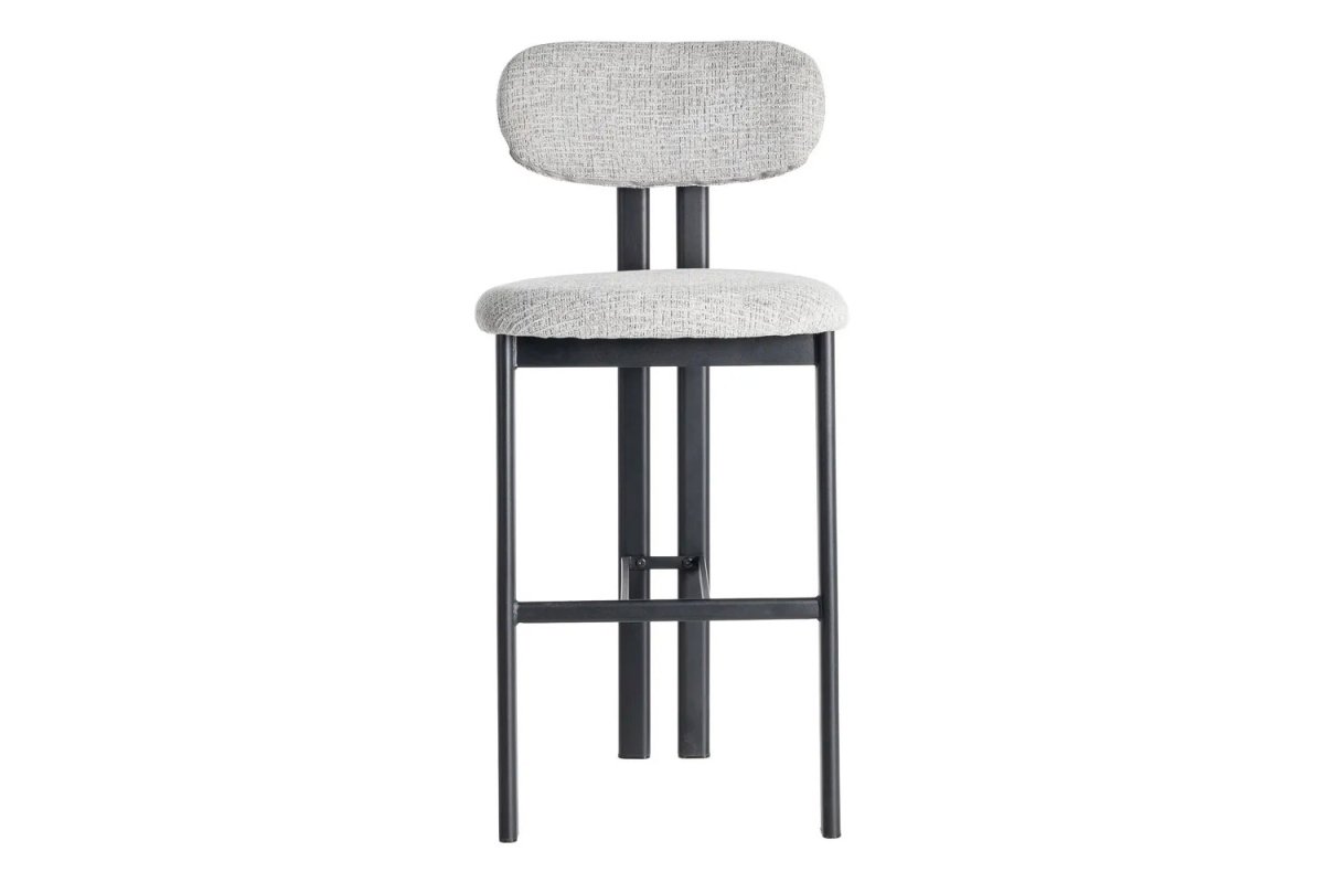 Tabouret haut 75 cm Maïa en tissu et pieds métal – Design
