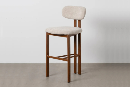 Tabouret haut 75 cm Maïa en tissu et pieds métal – Design