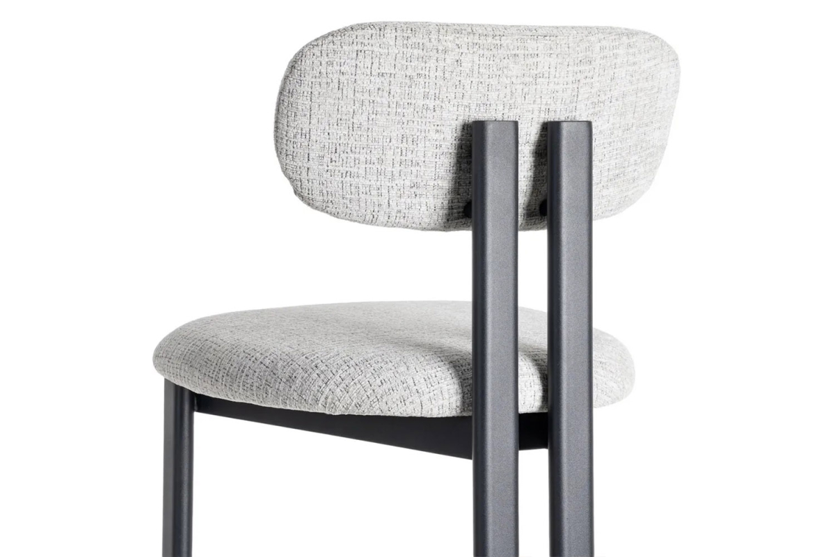 Tabouret haut 75 cm Maïa en tissu et pieds métal – Design