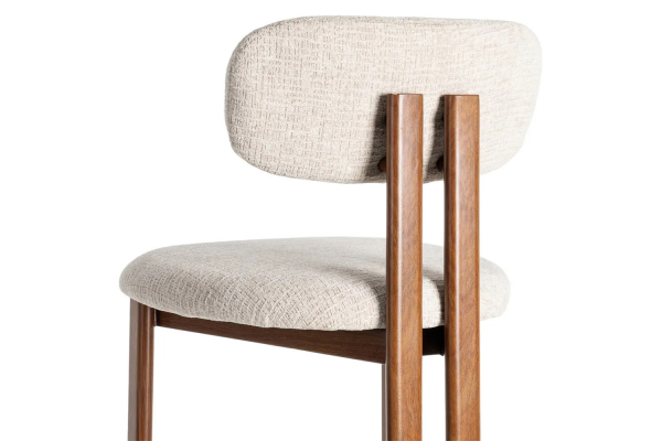 Tabouret haut 75 cm Maïa en tissu et pieds métal – Design