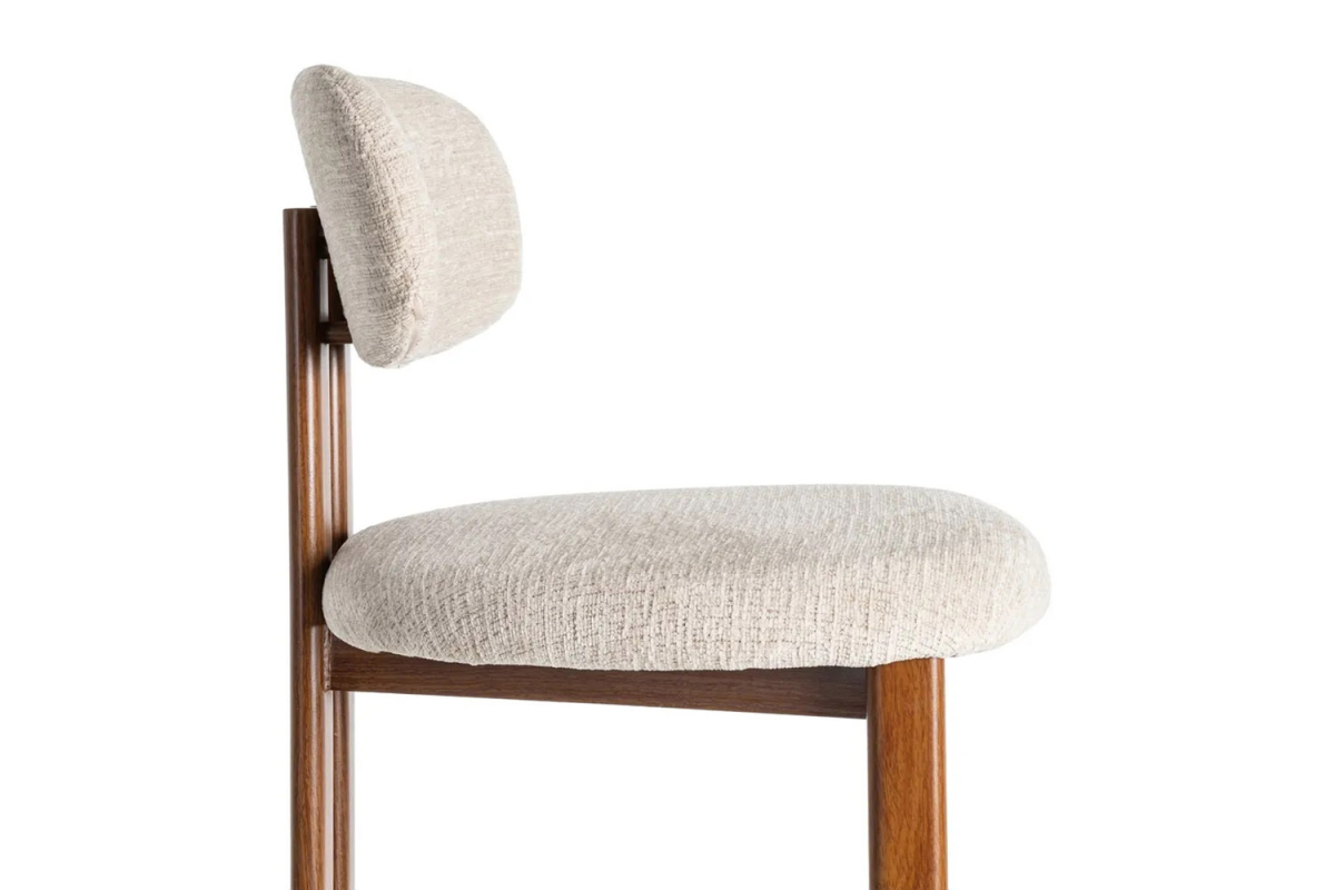Tabouret haut 75 cm Maïa en tissu et pieds métal – Design