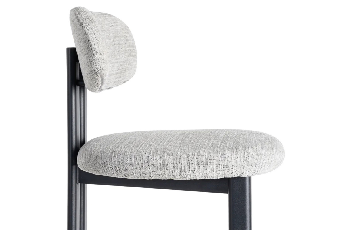Tabouret haut 75 cm Maïa en tissu et pieds métal – Design