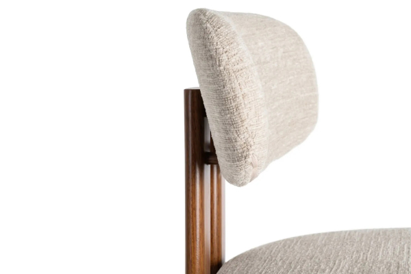 Tabouret haut 75 cm Maïa en tissu et pieds métal – Design