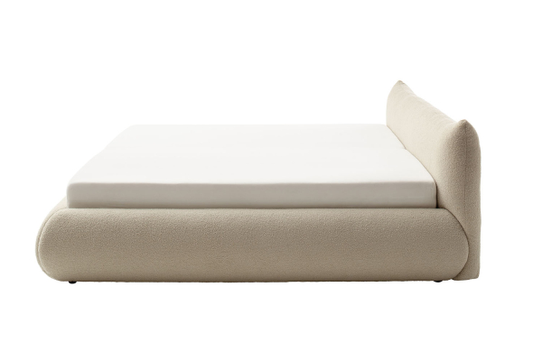 Lit coffre Livia – Lit premium avec tête de lit en tissu bouclette
