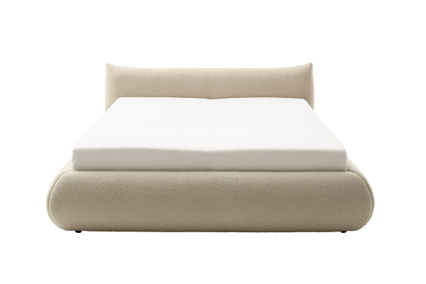 Lit coffre Livia – Lit premium avec tête de lit en tissu bouclette