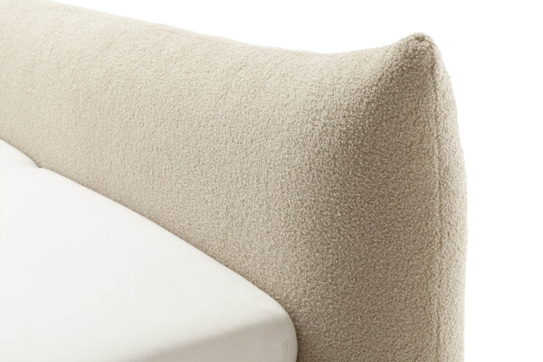 Lit coffre Livia – Lit premium avec tête de lit en tissu bouclette